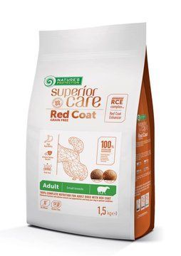 Nature's Protection Superior Care Red Coat Grain Free Lamb Adult Small Breeds Сухий беззерновий корм для дорослих собак малих порід з рудим забарвленням з ягням, 1,5 кг NPSC47232 фото