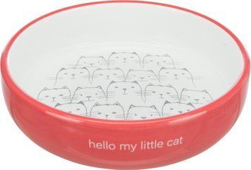 Миска Trixie для котів коротконосих порід, керамічна, 15 см, 300 мл (коралова/біла) TX-24771 фото