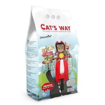 Бентонітовий наповнювач CAT'S WAY натуральний білий, 5л 5л CATS WAY Красный фото