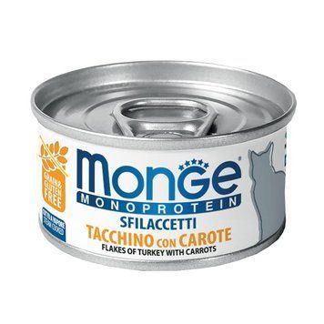 Вологий корм MONGE CAT MONOPROTEIN м'ясні пластівці з Індичкою та морквою 70007191 фото