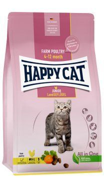 Сухий корм Happy Cat Junior Land Gefl&uuml;gel для молодих котів з 4 місяців до 1 року зі смаком птиці, 300 г 70538 фото