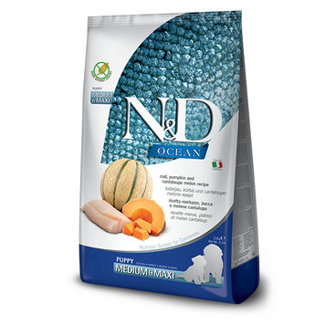 Беззерновий сухий корм Farmina N&D Grain Free Ocean Pumpkin для цуценят середніх і великих порід з тріскою та динею 2,5 кг 178966 фото