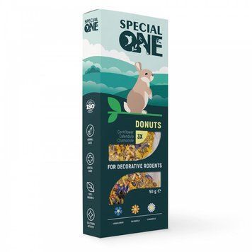 Пончики Speciаl One &laquo;Волошка, календула, ромашка&raquo; для декоративних гризунів, 50 г 4823082425198 фото