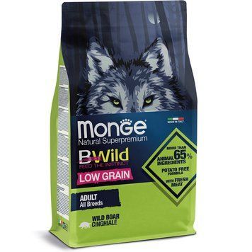 Сухий корм Monge Dog Bwild Low Grain з м'ясом Дикого кабана для всіх порід 70011990 фото