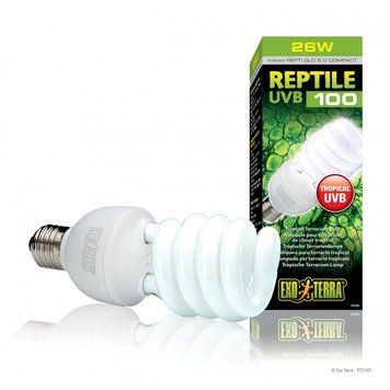 Лампа тераріумна Exo Terra Repti GLO 5.0 для тропічних рептилій, ультрафіолетова, люмінесцентна, 26 W, E27 (для опромінення) 015561221870 фото