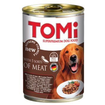 TOMi 5 Kinds of Meat ТОМІ 5 ВИДІВ М&rsquo;ЯСА консерви для собак, вологий корм 002025 фото