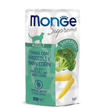 Вологий корм Monge Cat Adult для дорослих котів, з тунцем, броколі та кукурудзою 70006828 фото