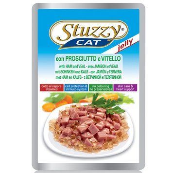 Stuzzy Cat Ham Veal ШТУЗІ КЕТ ШИНКА ТЕЛЯТИНА в желе консерви для котів, вологий корм, пауч 100г 1033073 фото
