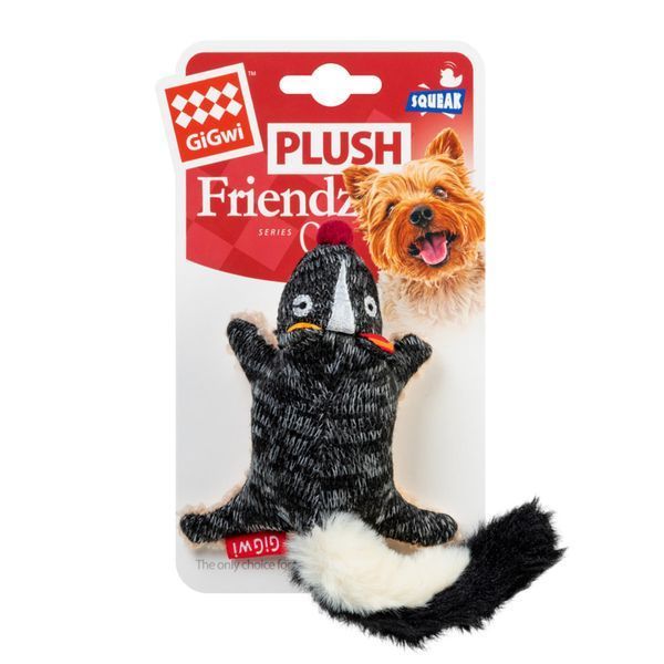 Іграшка для собак Скунс з пищалкою GiGwi Plush Friendz, текстиль, 9 см 75386 фото