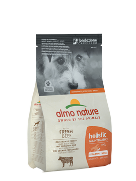 Almo Nature Holistic Dog XS-S для дорослих собак маленьких порід зі свіжою яловичиною (0,4 кг) 8001154125511 фото