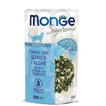 Вологий корм Monge Cat Adult для дорослих котів, з тунцем, кіноа та морськими водоростями 70007795 фото