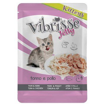 Вологий корм Vibrisse Jelly для кошенят, тунець з куркою в желе C1018990 фото