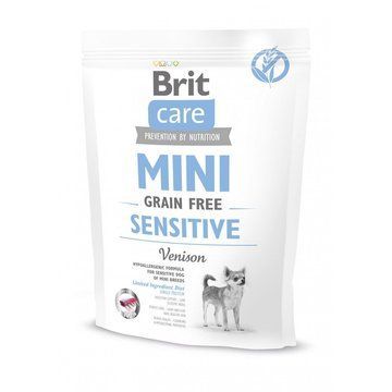 Сухий корм Brit Care GF Mini Sensitive для собак мініатюрних порід з чутливим травленням, з олениною, 400 г 8595602520176 фото
