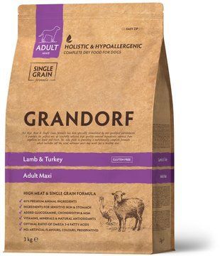 Grandorf DOG ADULT MAXI Lamb & Turkey - Грандорф Cухий комплексний корм для дорослих собак великих порід від 15 місяців 10 кг 5407007850990 фото