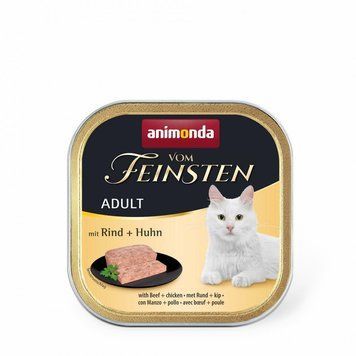 Вологий корм Animonda Vom Feinsten для дорослих котів, з яловичиною та куркою, 100 г 4017721832083 фото