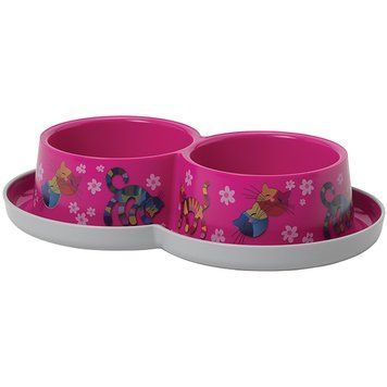 Moderna Double Trendy Dinner Friends Forever МОДЕРНА ДРУЗІ НАЗАВЖДИ подвійна миска для котів, 2х350мл, рожевий H136328FF фото