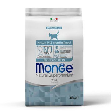 Сухий корм Monge Cat Monoprotein Kitten з фореллю для кошенят 70005470 фото