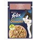 Вологий корм FELIX Sensations Sauces для дорослих Для всіх порід шматочки з лососем в соусі зі смаком креветок 85г 7613039836026 фото 1