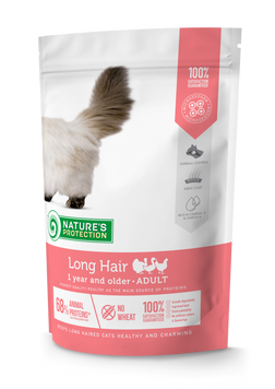 Nature's Protection Long hair Сухий корм для дорослих котів з довгою шерстю, 400 г NPS45760 фото
