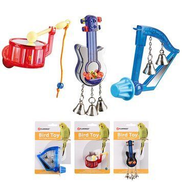 Flamingo Bird Toy Music ФЛАМІНГО МЬЮЗІК іграшка для птахів, музичний інструмент з дзвіночками 108663 фото