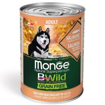 Вологий корм Monge Dog BWild Adult для дорослих собак, з лососем 70012621 фото