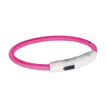 Нашийник Trixie Flash для собак, з підсвічуванням та USB, XS-S: 35 cм/7 мм, рожевий TX-12706 фото