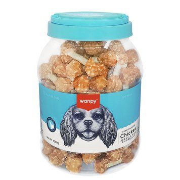 Wanpy Chicken Jerky & Rice Dumbells ВАНПІ КІСТКА-ГАНТЕЛЬ З КУРКОЮ ТА РИСОМ ласощі для собак CD-04H-R-Банка фото