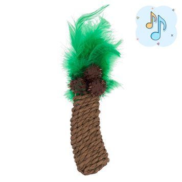 Іграшка AnimAll Fun Пальма з пір'ям для котів, 19 см 183376 фото