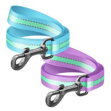 Повідець для собак нейлоновий WAUDOG Nylon, світонакоплювальний, Ш 15 мм, Дов 122 см фіолетовий 45669 фото