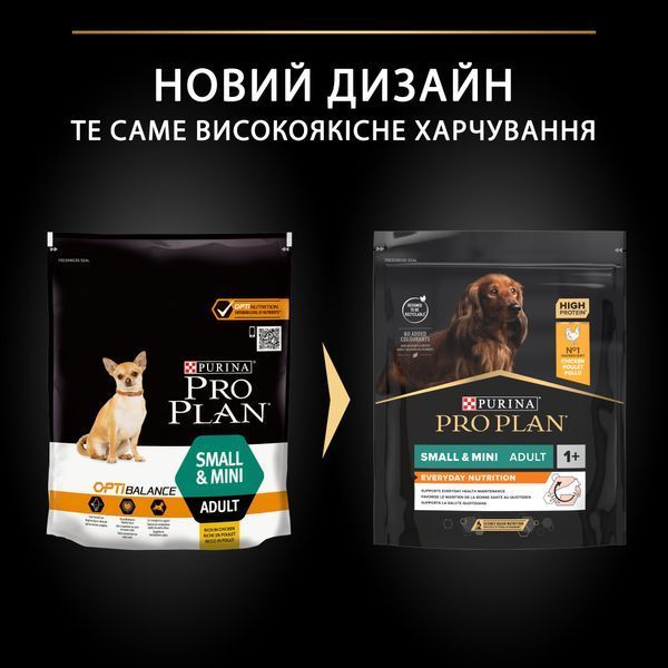 Сухий корм PRO PLAN Small&Mini Adult 1+ Everyday Nutrion для дорослих собак малих порід, з куркою, 700 г 7613035120778 фото