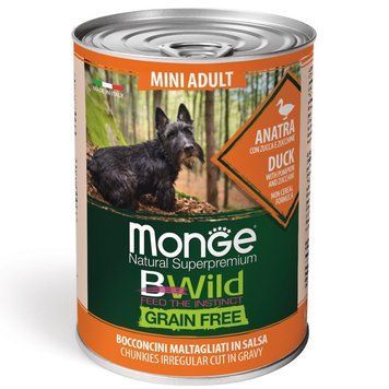 Вологий корм Monge Dog BWild Mini Adult для дорослих собак малих порід, з качкою 70012638 фото