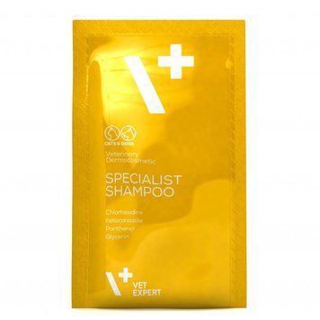 Vet Expert Specialist Shampoo Антибактеріальний протигрибковий шампунь для котів і собак, саше 20х15мл