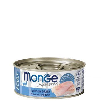 Вологий корм Monge Cat Supreme для кошенят з тунцем та дорадо, 80 г 70007955 фото