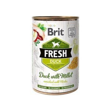 Консервований корм Brit Fresh Duck/Millet для собак, з качкою та пшоном, 400 г 8595602533909 фото