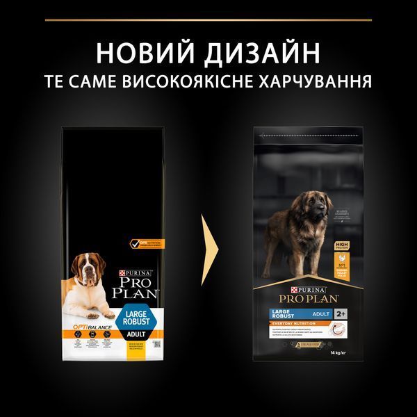 Сухий корм PRO PLAN Large Robust Adult 2+ Everyday Nutrion для дорослих собак великих порід масивної статури, з куркою, 14 кг 7613035120426 фото