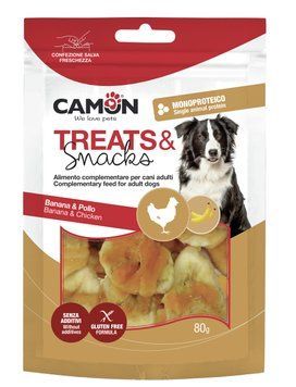 Снек для собак CAMON шматочки банана з куркою (80 г) AE020 фото