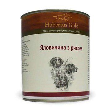 Вологий корм HUBERTUS GOLD для собак, з яловичиною та рисом 669410 /21429 фото