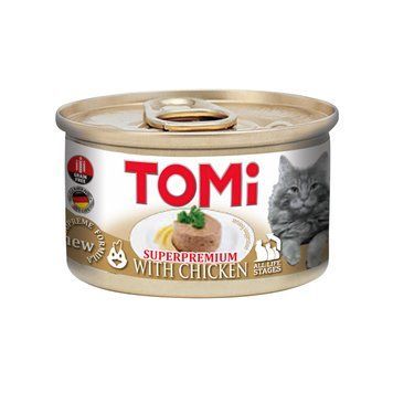 TOMi Chicken ТОМІ КУРКА мус консерви для котів, банка 85г 201039 фото