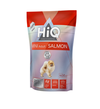 Сухий корм для дорослих собак малих порід HiQ Mini Adult Salmon 400g HIQ45875 фото