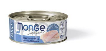 Вологий корм Monge Cat Supreme для дорослих з тунцем та дорадо, 80 г 70007948 фото