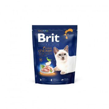 Сухий корм Brit Premium Cat by Nature Indoor для котів, які живуть у приміщенні, з куркою, 300 г 8595602552986 фото