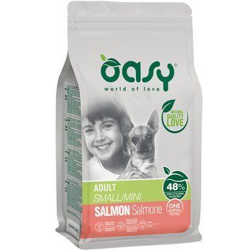 Сухий корм Oasy One Animal Protein Adult Small/Mini з лососем для дорослих собак малих порід 8053017348339 фото