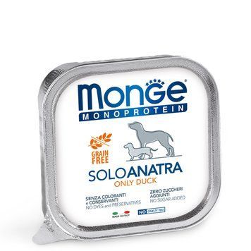 Монопротеїновий вологий корм Monge Dog Solo 100% для собак, з качкою 70014182 фото
