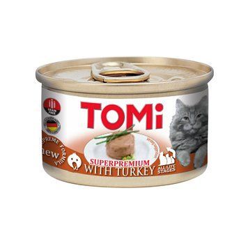TOMi Turkey ТОМІ ІНДИЧКА мус консерви для котів, банка 85г 201008 фото