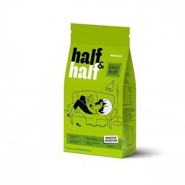 Сухий корм Half&Half для котів із чутливим травленням, з індичкою, 2 кг 4820261920826 фото