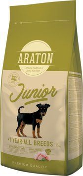 Повноцінний сухий корм для цуценят усіх порід ARATON JUNIOR All Breeds 15кг ART45637 фото