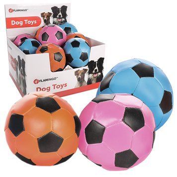 Flamingo Football Multiple Colours ФЛАМІНГО ФУТБОЛЬНИЙ М&rsquo;ЯЧ КОЛЬОРОВИЙ 10см іграшка для собак 501097 фото