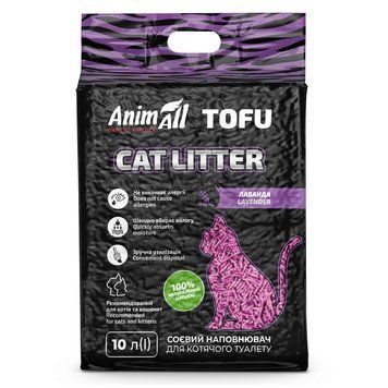 Соєвий наповнювач AnimAll Tofu Lavender з ароматом лаванди, для котів, 10 літрів (4,66 кг) 158202 фото