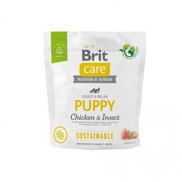 Сухий корм Brit Care Dog Sustainable Puppy для цуценят, з куркою та комахами, 1 кг 8595602558643 фото