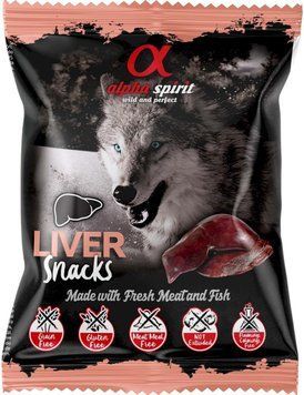 Ласощі для собак Alpha Spirit Snacks напіввологі беззернові кубики з печінкою 50 г as4006350 фото